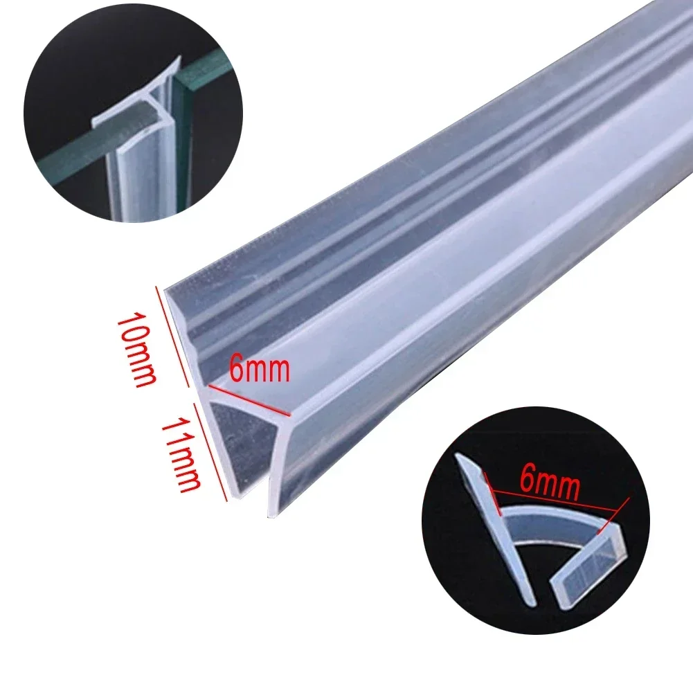 6/8/10/12mm Shower Screen Seal Strip Silicon Rubber Frameless Glass Door Bottom Weather Stripping Seal Sweep Glue-free Bathroom