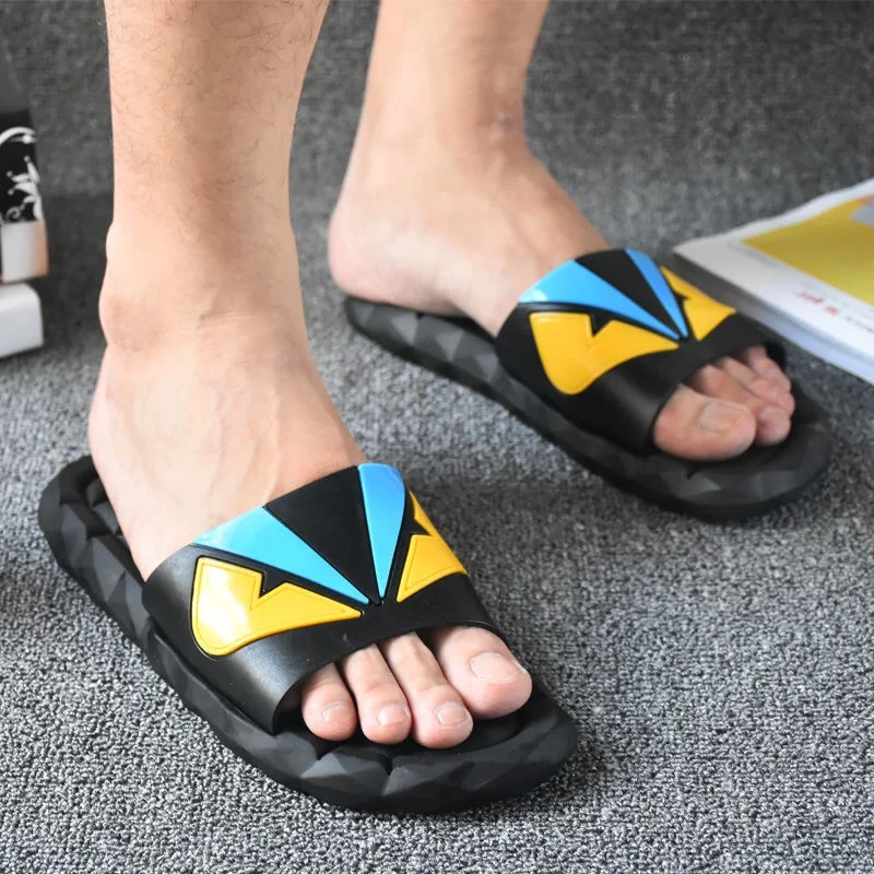 Monster Men Slippers Summer Homewear Bathroom Flats Designer Shoes Sandals Non-slip Soft Beach Flip Flops Slides Novelty flip flops cushioned slippers eva slippers summer slippers house shoes summer sandals beach shoes
