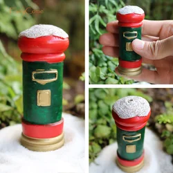 Festive Miniature LED Christmas Street Lamp for Holiday Village Decor (Postbox)