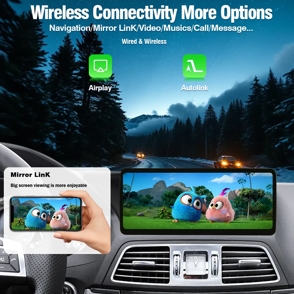 AUTOTOP Pantalla Táctil Multimedia para Automóvil de 10.25/12.3 Pulgadas para Mercedes-Benz Clase E W207 A207 C207 2009-2016 NTG4.0 NTG4.5 NTG5.0, CarPlay Inalámbrico, Android Auto, Estéreo para Automóvil Ultrafino de 12.3 Pulgadas con Bisel Ultraestrecho, Perilla OEM, Control del Volante, Asistente de Voz Siri 1