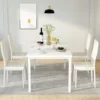 Dining Table Set for 4 Marble Kitchen Table and Chairs for 4, Comfortable PU Leather Chairs,Dining RoomTable Set for Small Space 2