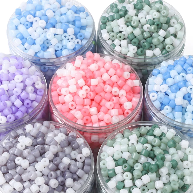 200pcs Acrylic Mixed Color Cylindrical Tube Beads with Dispersion Beads DIY  Handmade Beaded Bracelets, Earrings, Headgear Access