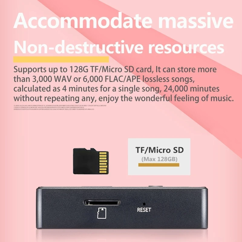 X2S Hi-Res Lossless Portable Music Player DSD128 24Bit 192Khz support 128GB TF OLED MINI MP3 Player with 800mAH battery
