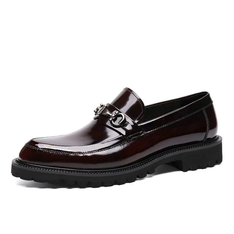Men Leather Slip On Business Dress Shoes D379