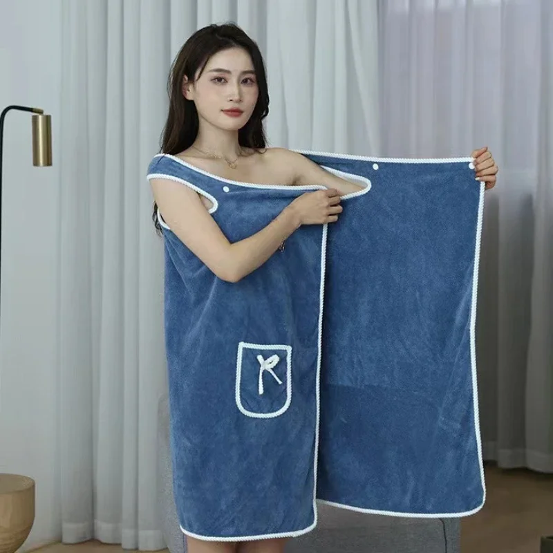 Womens Bath Towels Girls Wearable 145*80 CM Fast Drying Bathing Beach Spa Bathrobes Shower Thickened Bathrobe Women Bath Towel cotton bathrobe