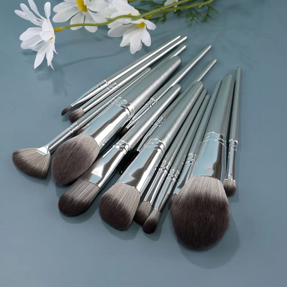 14-teiliges Make-up-Pinsel-Set, professionell, weich, flauschig, für Lidschatten, Foundation, Concealer, Rouge, Kabuki-Pinsel, Beauty-Tools für Damen – Detail 1
