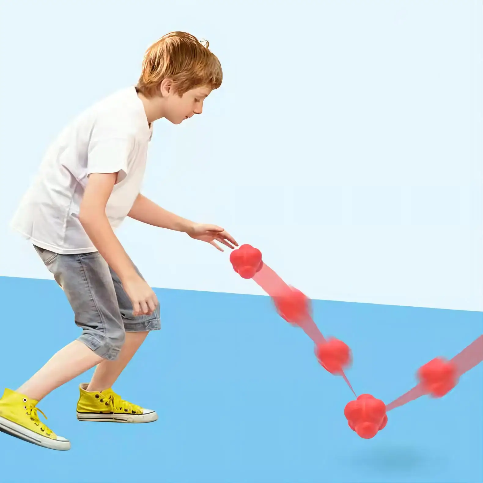 Agility Training Ball Hexagonal Reaction Ball Speed Agility Training Silicone Ball Coordination Reflex Sports Fitness Training for Child Adult