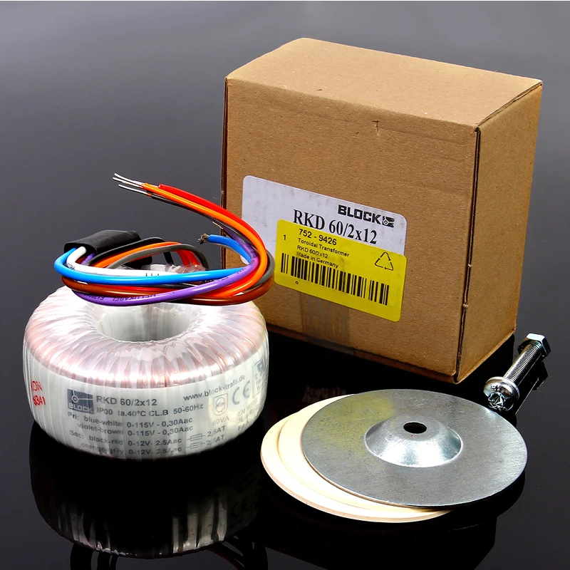 

60W dual 6V9V12V15V18V24V 30V Germany imported Block toroidal transformer ring cow 60VA