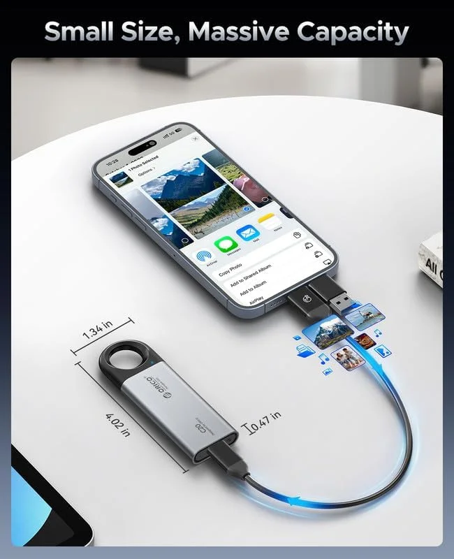 오리코 포터블 SSD, 최대 2100MB/s, USB 3.2 Gen 2 * 2 USB-C, 외장형 솔리드 스테이트 드라이브, 윈도우, 맥 및 A와 호환