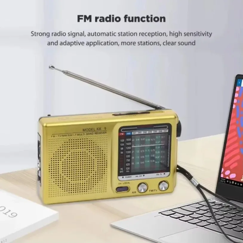 Handheld Radio Built-in Speaker Stereo Radio Telescopic Antenna SW AM FM Mini Portable Radio Outdoor Emergency Speaker Device