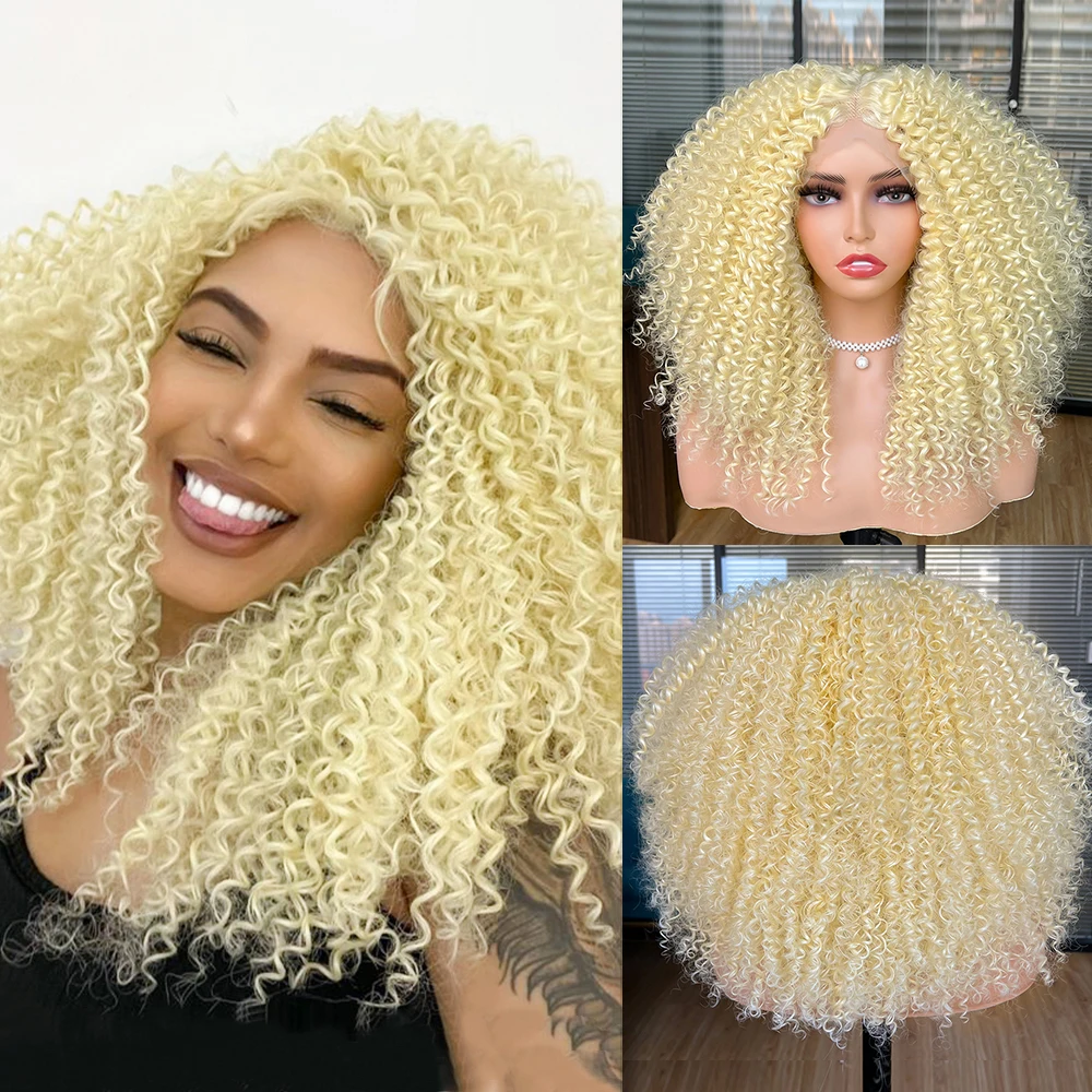 White Lace Front Wigs for Women Synthetic Wig High Quality Short Bob Wig  Afro Kinky Curly Wigs Brown Nature Hair with Clip