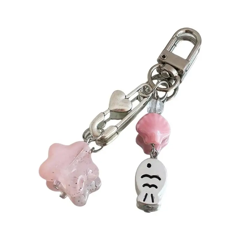 P9FE Seestern-Muscheltier-Design, cooler Sommer-Handy-Anhänger, stilvolles Handy-Accessoire für Frauen, die den Ozean-Stil – Detail 8