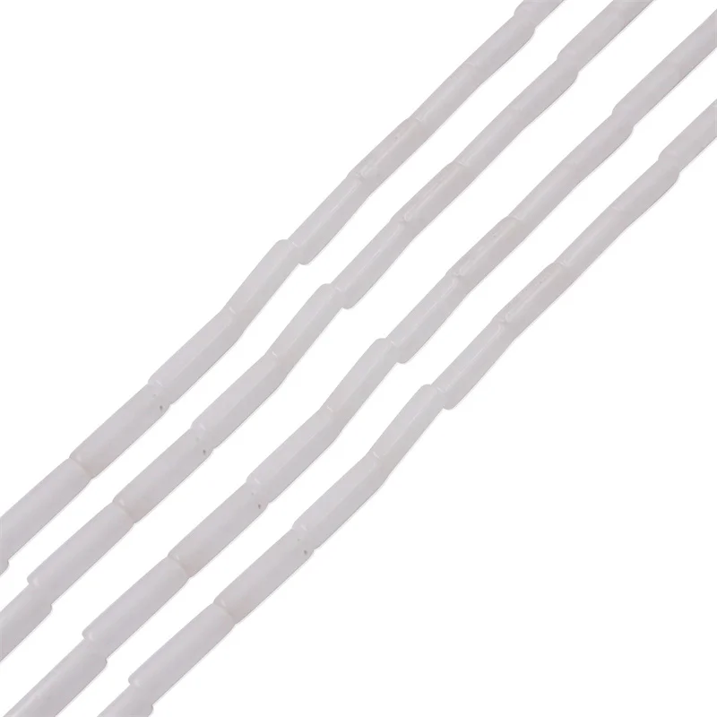 

White Jade Natural Stone Beads Strand Tube Cylinder Shape 4x13mm For Jewelry Making DIY Earrings Necklace Bracelet Craft