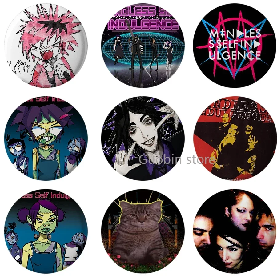 58mm FRANKENSTEIN GIRLS Badge Mindless Self Indulgence Jamie Hewlett Cartoon Brooches Pins Fans Decor enamel pins metal brooch metal pins lapel pins cartoon pins fashion brooches medal badge