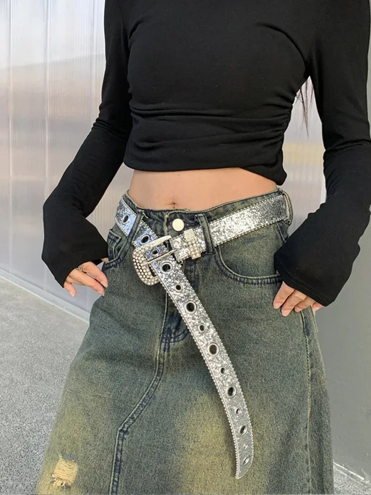 Y2K 女性ファッションソリッドプリントスタッズフルライン