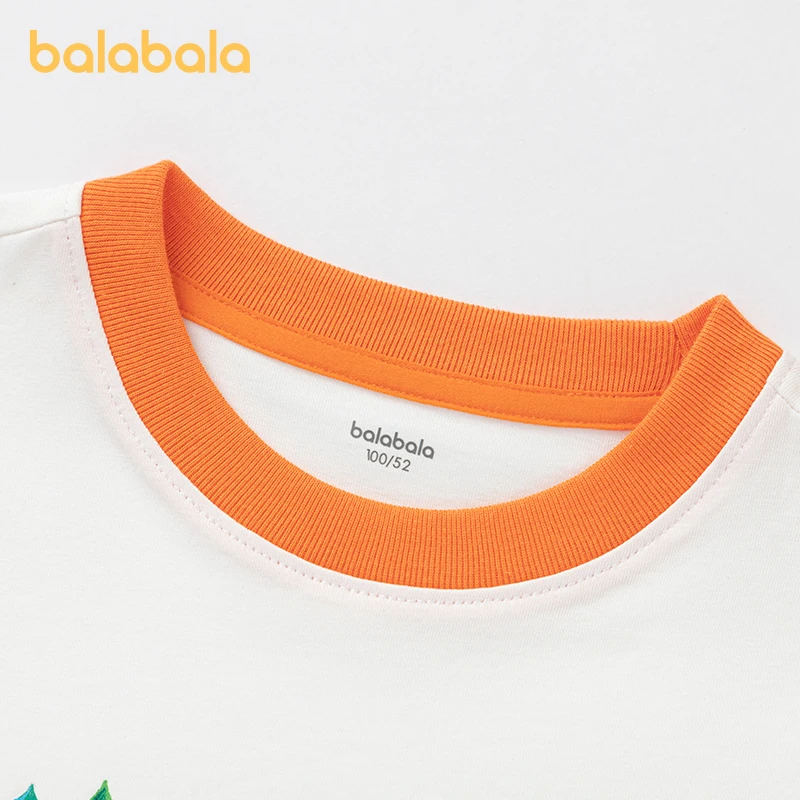 Balabala 아동복 남아용 반팔 티셔츠, 시원하고 촉촉한 2024, 여름 신상
