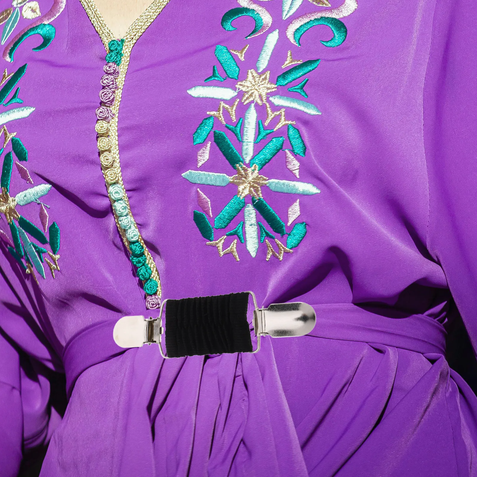 2개 여성용 허리 조임 클립 드레스 백 어드저스터 드레스 스웨터 가디건 숄 스카프 패스너 의류 클립 패션