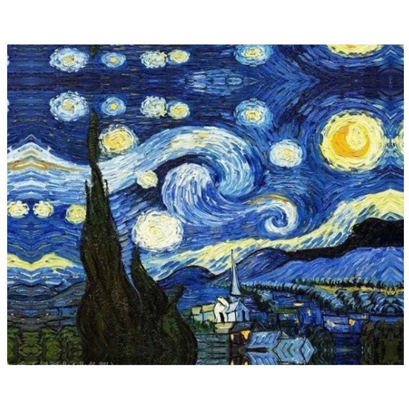 Art Wall Picture The Starry Night Van Gogh HD Print Oil Painting on Canvas Decor 