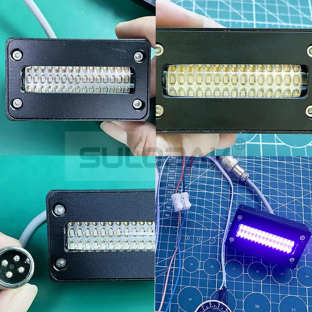 UV LED Curing Lamp Inkjet Print 395nm Ink Cure For Toshiba cen4 Ricoh GN5 GN6 Nozzle Bright Ink Varnish Curing LED UV Lamp 60*15