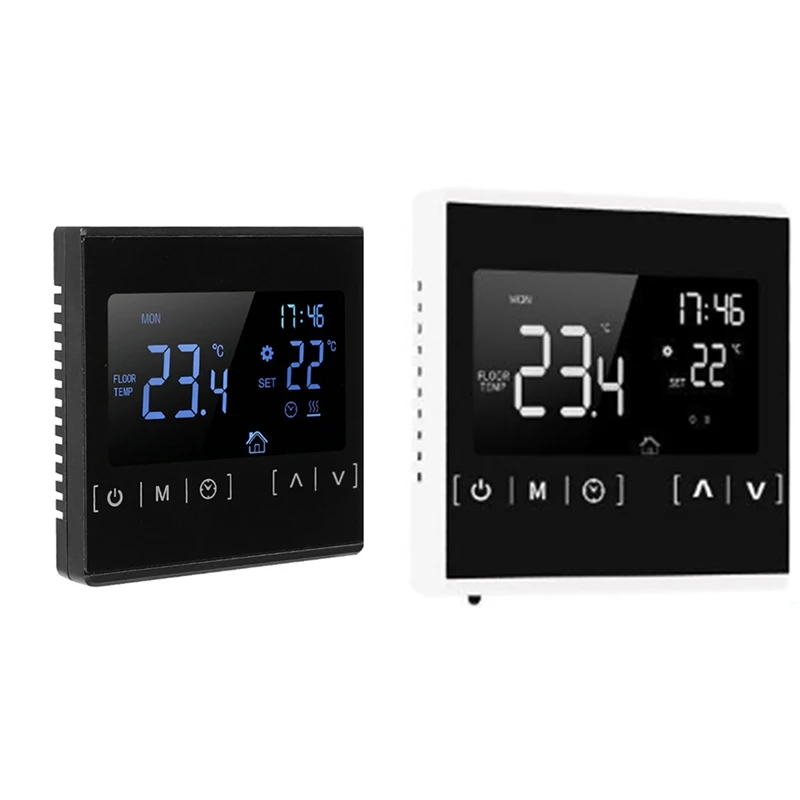 

LCD Touchscreen Thermostat Programmable Electric Floor Heating System Thermoregulator AC 85-250V (Black)