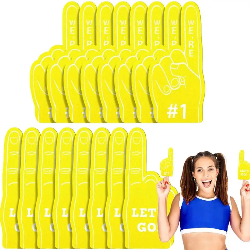

Baseball Foam Fingers Cheerleader Pom Pom 16 Pcs Sports Noise Makers Cheer Pom Poms With We'Re Number 1 Words For Sports Party