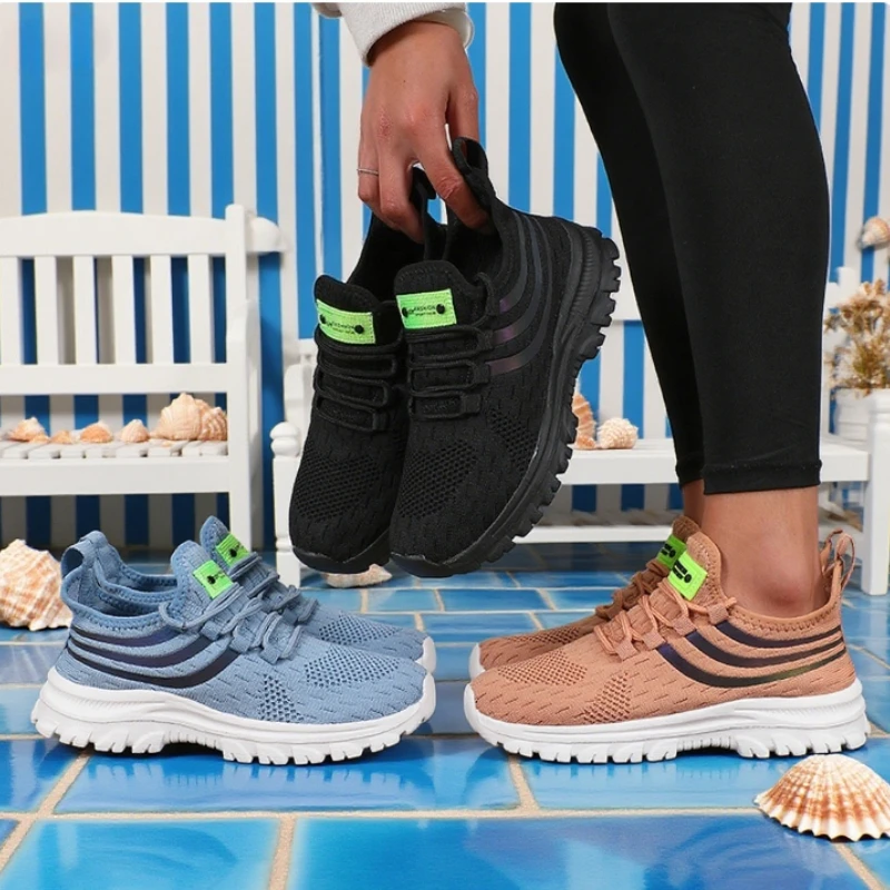 Women's Casual Platform Mesh Sneakers Fashion Classic Luxurious Running Shoes Minimalist Breathable Mesh Outdoor Training Shoes