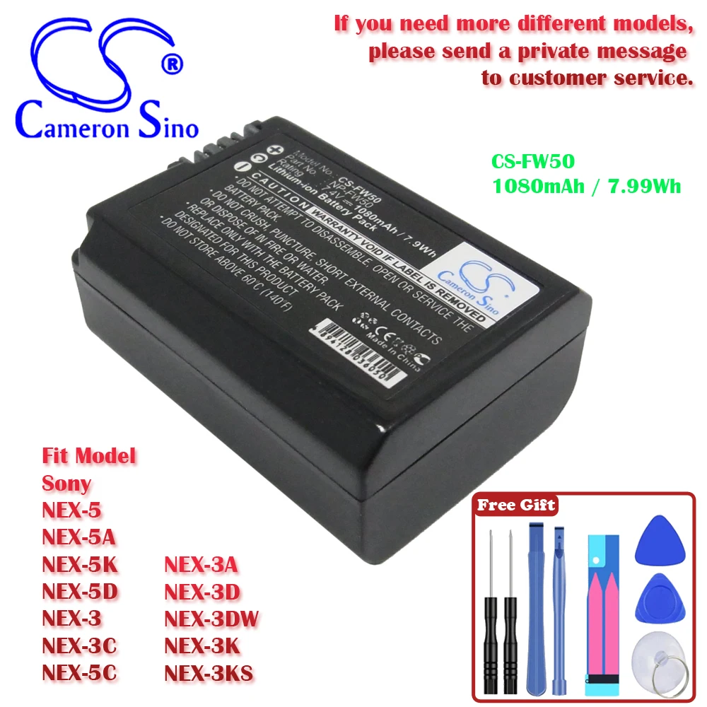 Fotocamera 1080Mah / 7.99Wh Batteria Per Sony Mirrorless Alpha A6000 Mirrorless Alpha A3000 Mirrorless Alpha A5000 Alpha A6300