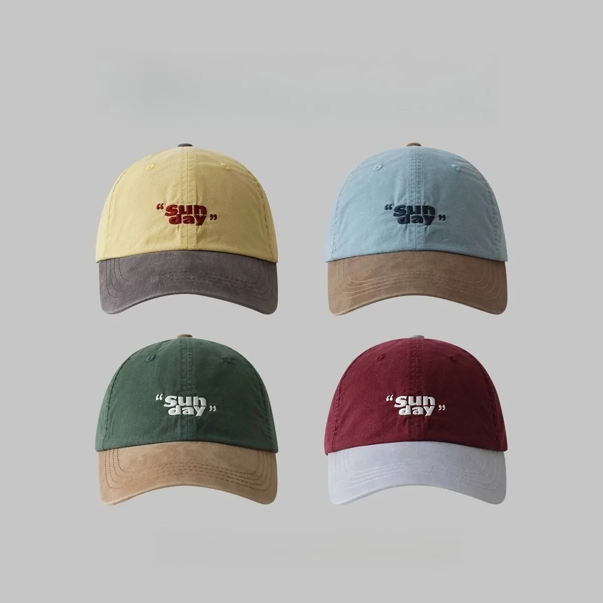 Small Niche Color Blocking Design Duckbill Cap Fashion Korean Outdoor Retro Sports Hat Soft Top Baseball Cap for Men Women