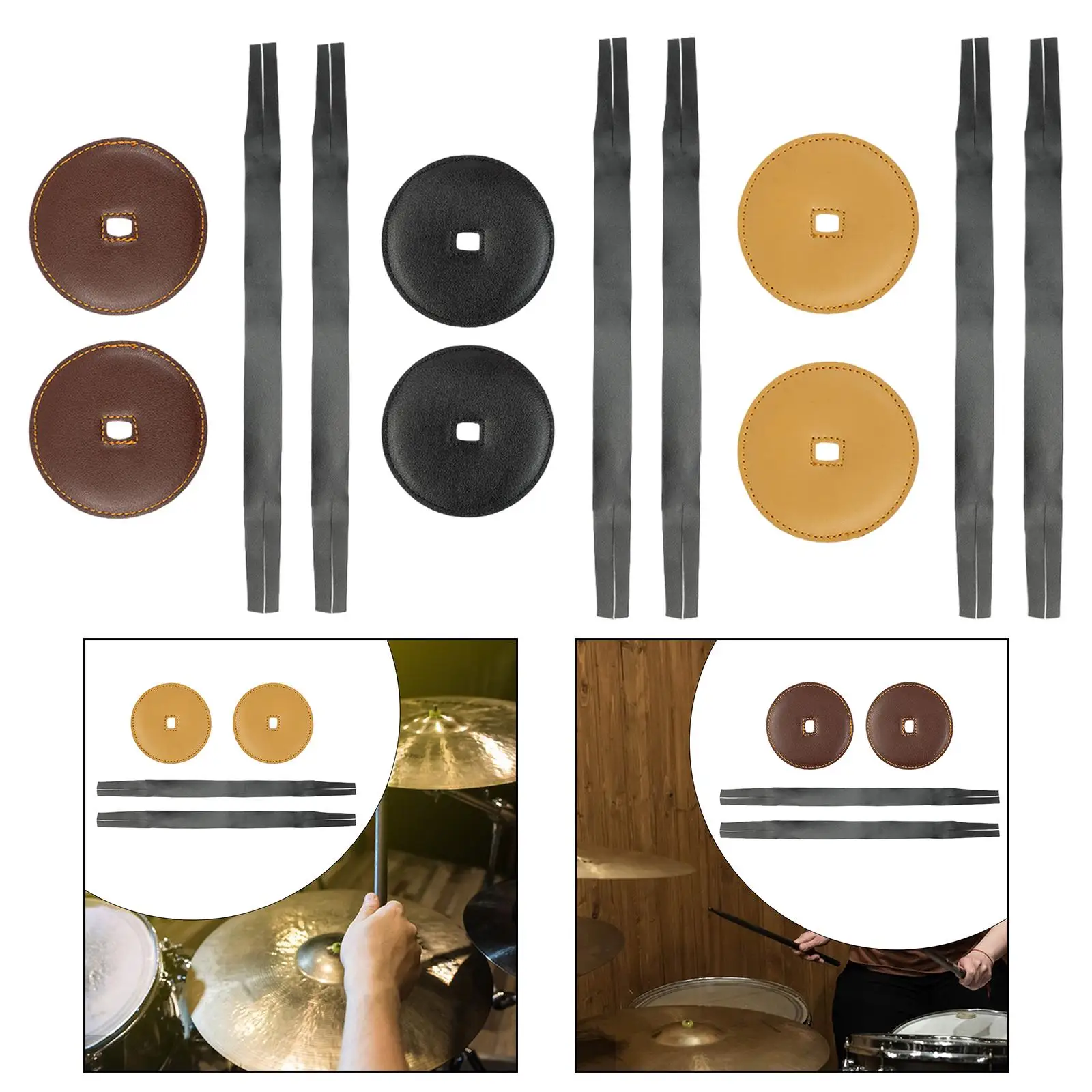2 Pieces Cymbal Strap Cymbal Handle Replacement Strip Marching Percussion