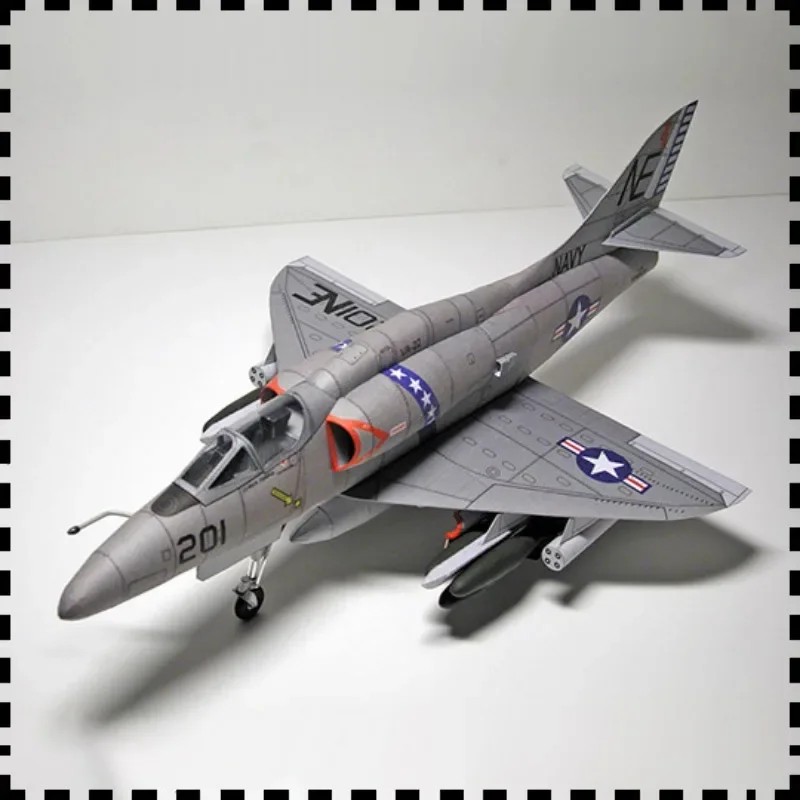 New! A-4 Skyhawk attack aircraft 1:33 Paper model DIY paper airplane model attack aircraft, children's birthday gift