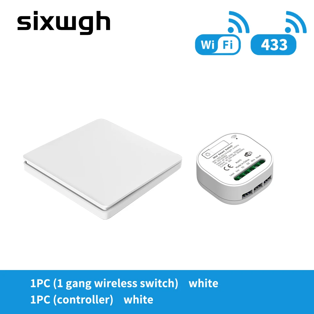 modern light switches SIXWGH 16A WIFI Switch Smart Home Tuya App Remote Control Smart Timer Switch No Battery Light Switch Work with Google Home Alexa light switch wireless Wall Switches