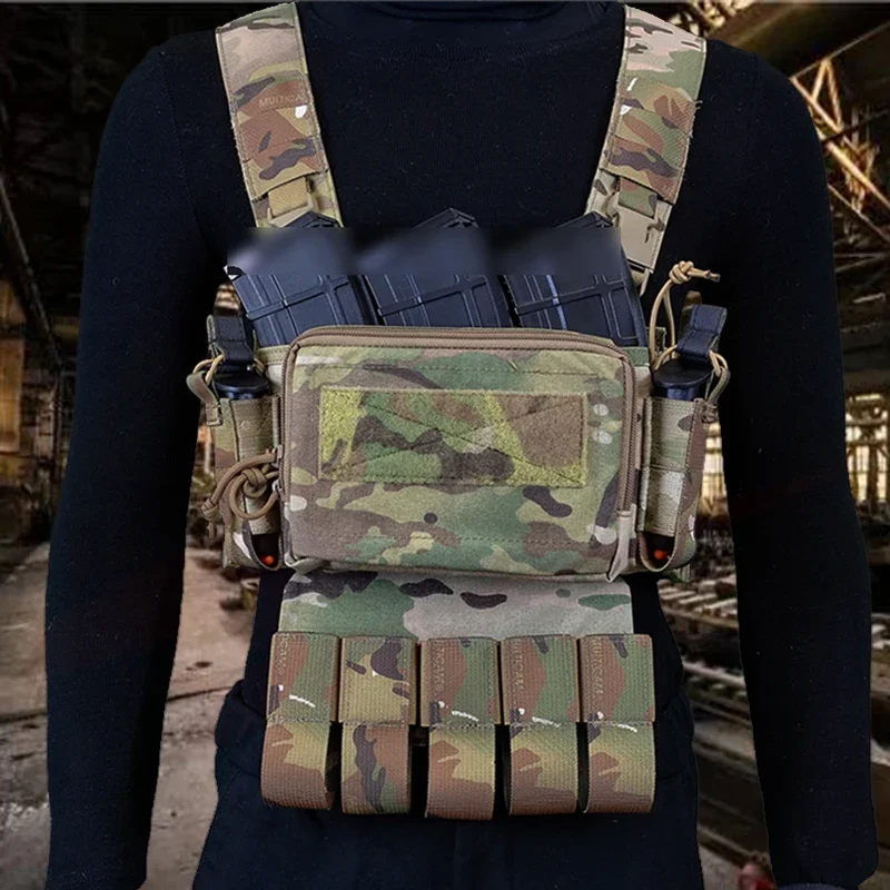 전술 가슴 리그 행잉 파우치, D3CRM MK3 MK4 조끼 다운 매거진 파우치, 멀티캠 가슴 미니 복부 수류탄 가방