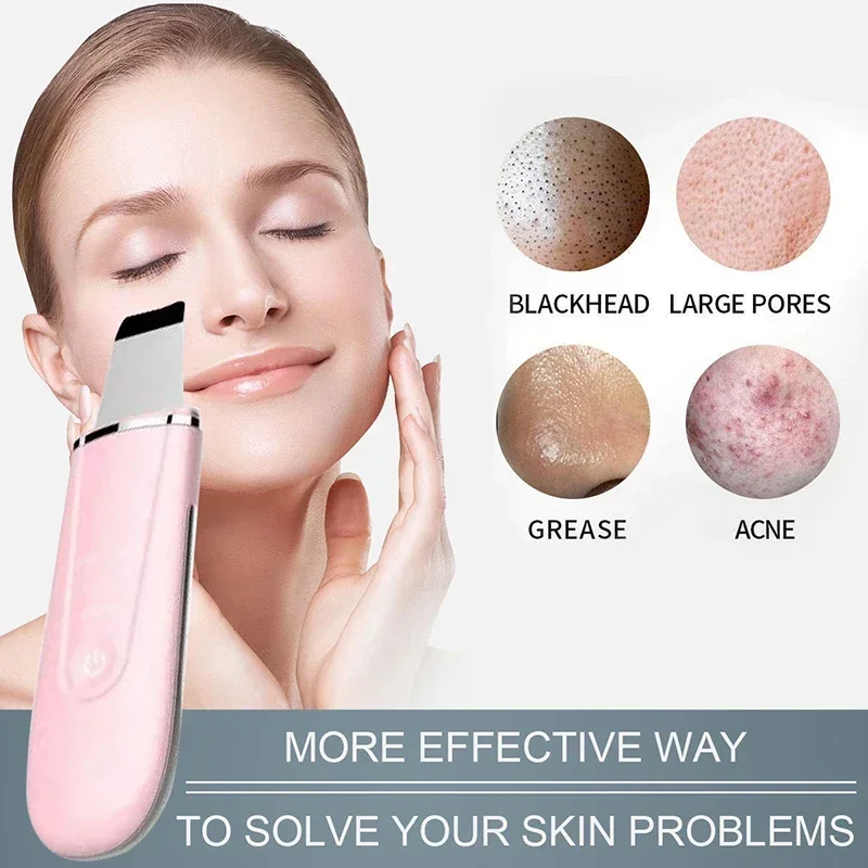 Electric Ultrasonic Skin Deep Cleaning Peeling Shovel Ultrasonic Cleaner Beauty Machine Facial Skin Care Face Lifting Machine