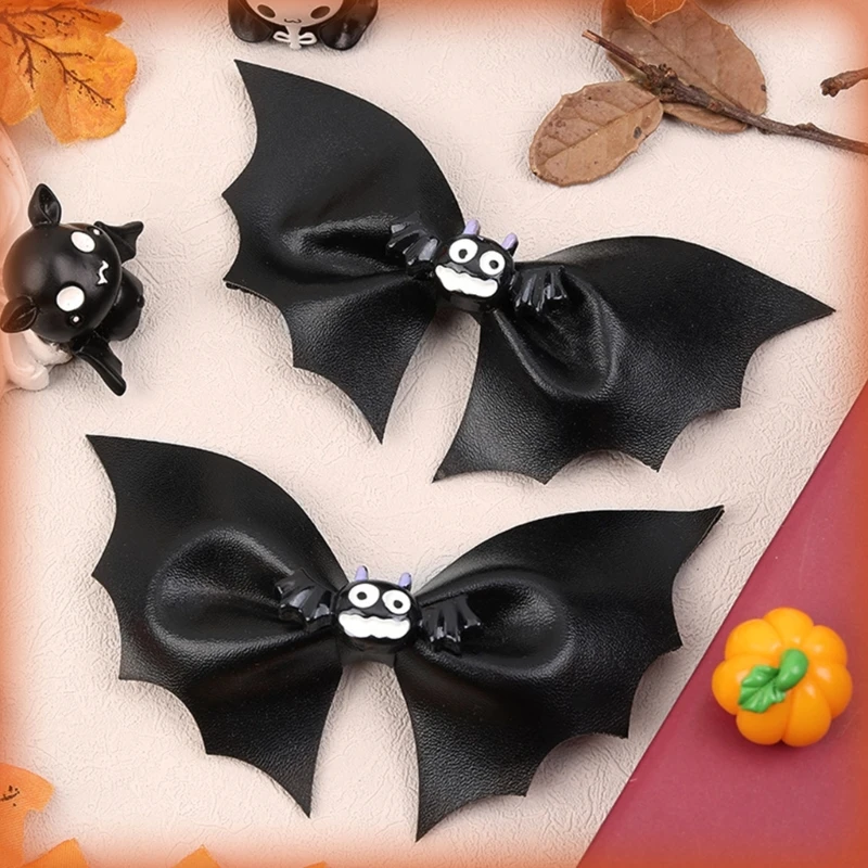 

MXMB 1Pair Halloween Black Bat Hair Clips Multifunction Children Adults Girls Boys