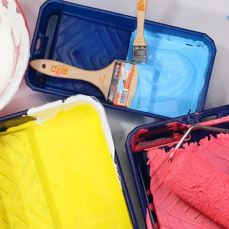 Plastic Paint Tray 4-inch Wall Painting Tool Roller Brush Accessories Paint Box Latex Tray Wall Decoration Handmade DIY