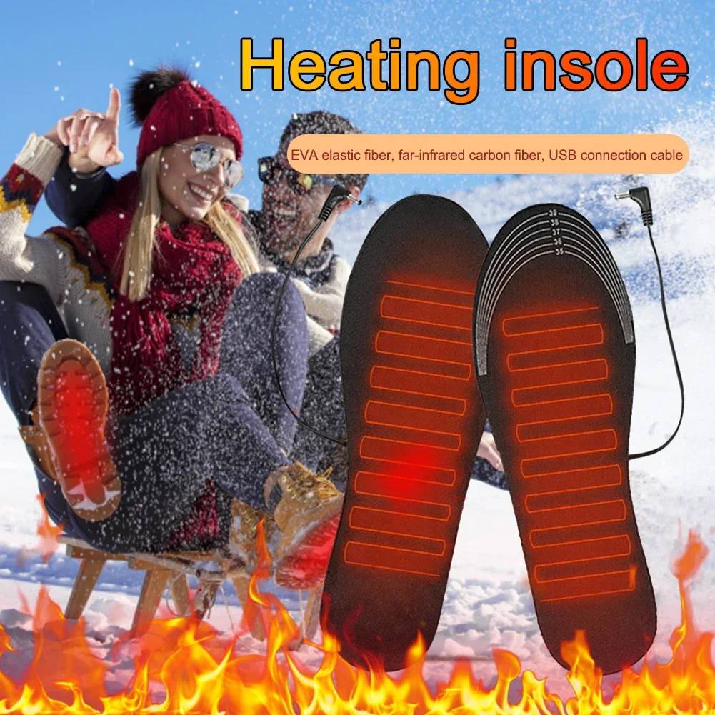 Electric Foot Warmer Comfortable Rechargeable Heated Insoles Lightweight 3 Heating Levels for Winter Fishing Hiking Camping