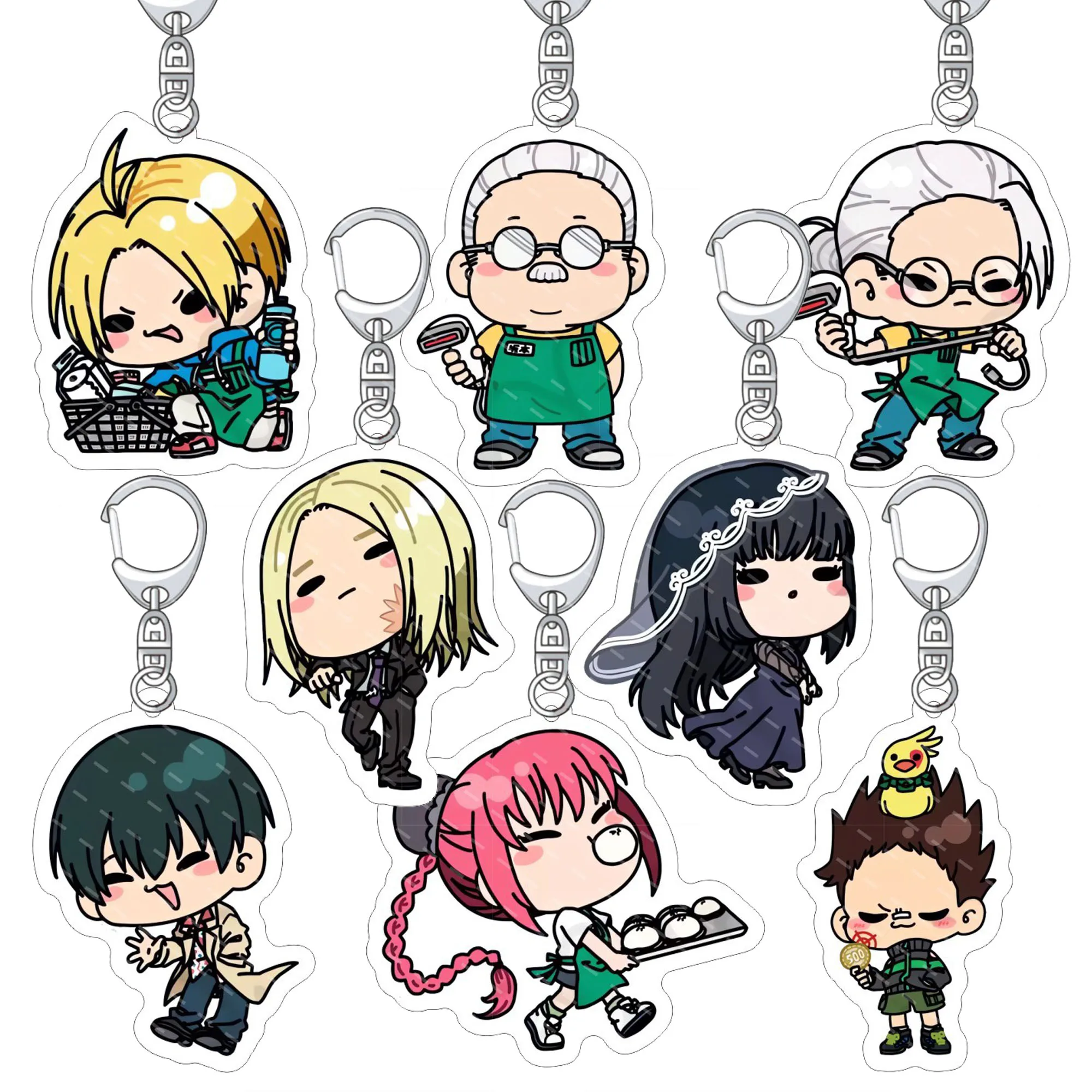 Sakamoto Days 1 6PCS Sakamoto Days Keychains - Anime Character Acrylic Keyrings Taro Sakamoto Shin Asakura 5.5cm Keychains