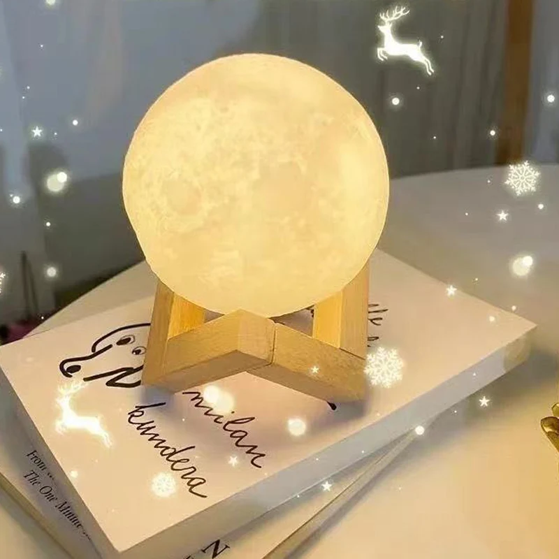 

Светодиодный ночник ZK20 с 3D рисунком в виде Луны, детский ночник, настольная лампа, декор для спальни, подарки на день рождения