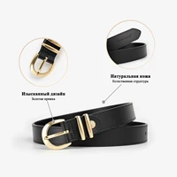 BeauToday Belt Women Cow Leather Horseshoe Buckle Sewing Retro Designer Ladies Jeans Dress Waistband Handmade 91005 - Image 2
