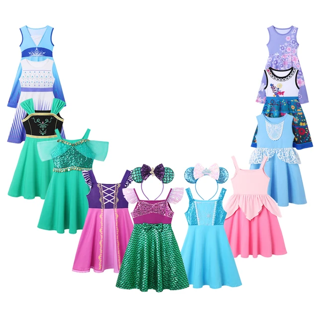 Robe de princesse d'été pour filles, tenue décontractée de sirène, robe de plage pour enfants, vêtements de princesse pour filles 1