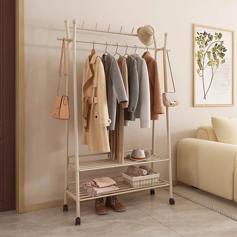 

Place Saving Balcony Clothes Rack Floor Garment Minimalist Rectable Clothes Hanger Bedroom Metal Percheros Para Ropa Furnitures