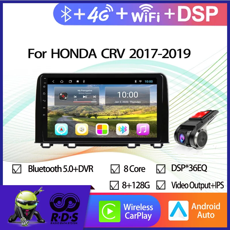 

Android 11 Car GPS Navigation For HONDA CRV 2017-2019 Car Radio Stereo With Wifi BT 4G Mirror Link Backup Camera