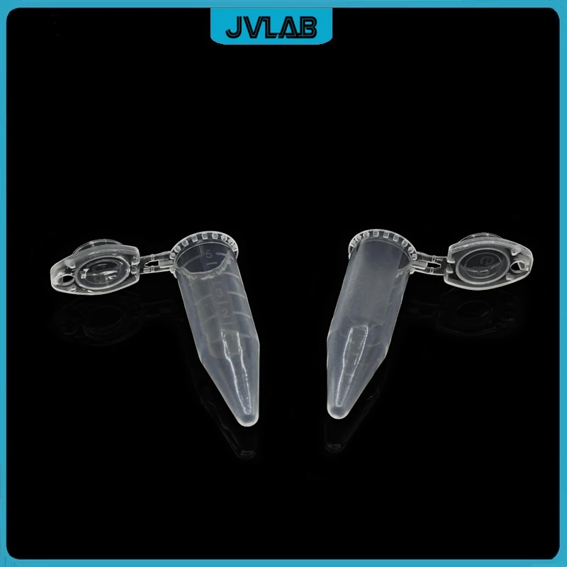 Microtubes Centrifuge Tube 5ml Laboratory Plastic EP Centrifugal Tube Conical Bottom Snap-cap Clear Diam.16.5mm H 60mm 50 Tubes