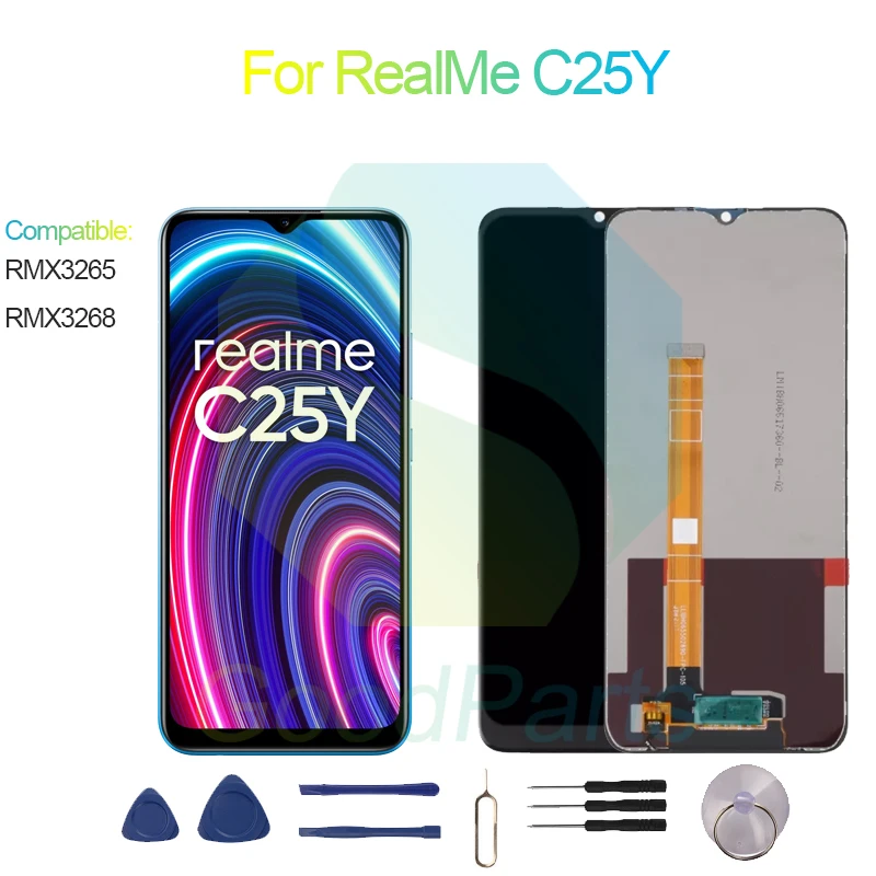 

ЖК-экран для RealMe C25Y 6,5 дюйма RMX3265, RMX3268 C25Y, сменный сенсорный дигитайзер в сборе