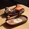 Creative Cute Bear Glasses Frame Porch Key Sundry Placing Tray Simple Household Solid Wood Cartoon Office Desktop Storage Trays 4