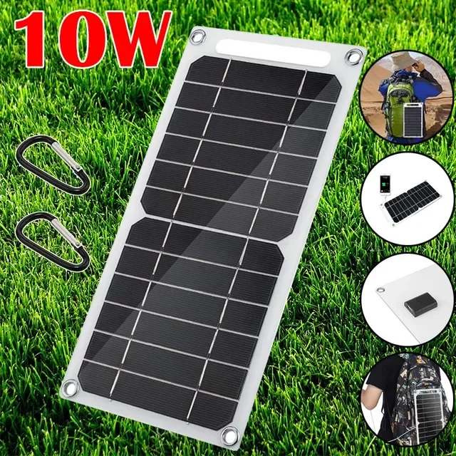 Real10WPortableSolarPanelWaterproofFlexible5VUSBPortOutdoorCampSolarPowerCharging