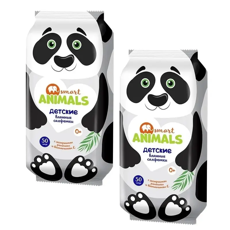 Влажные салфетки детские Smart Animals №50