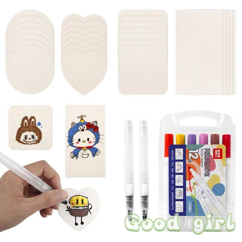 10 PCS 3D 스테레오 폼 질감 그림 DIY 수제 그림 나무 패들 스폰지 크리 에이 티브 빈 드로잉 보드