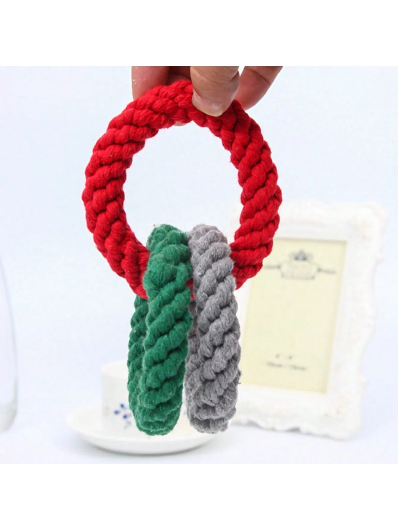 1pc Large Tough Chew Toys for Aggressive Chewers Large Breed,Heavy Duty Dental Rope Toys Kit for Medium Dogs,Cotton Puppy 2