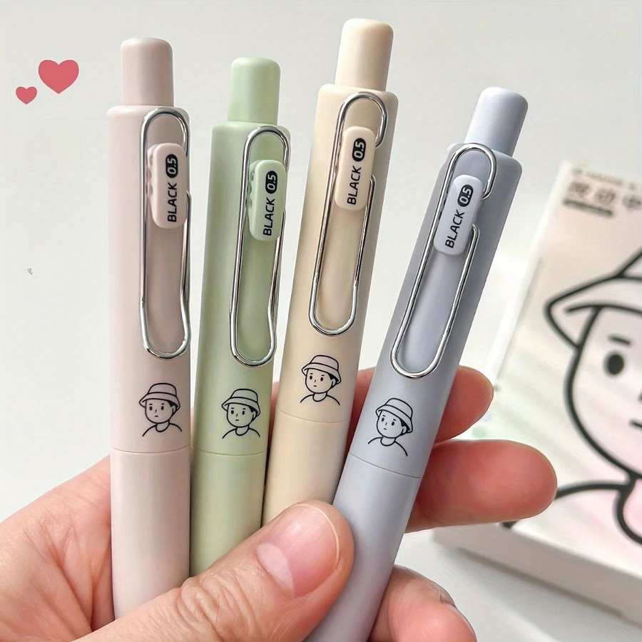 4pcs Quick Dry Gel Pens – 0.5mm Fine Point Black Ink Pens for Smooth Writing, Ideal for Journaling, Office, and School Supplies - 6